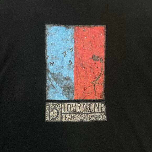 Vtg Men's Large Tour De Cine French Film Festival T Shirt Tee Cinephile Mexico - Picture 1 of 10
